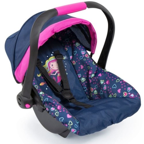 Bayer Design, Deluxe, кукольное автокресло с балдахином, темно-синий и розовый