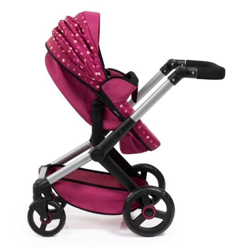 Bayer Design, Xeo Combi, глубокая кукольная тележка с сумкой, бордовый