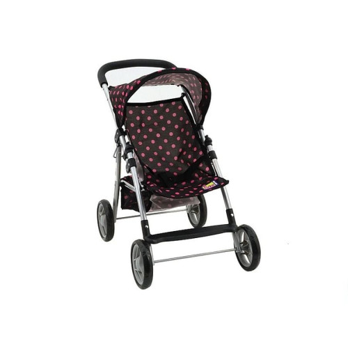 Adar, Кукольная коляска, коляска, черный в розовый горошек