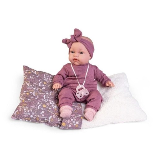 Munecas Antonio Juan, Baby Toneta, детская кукла, бордовое платье, 34 см