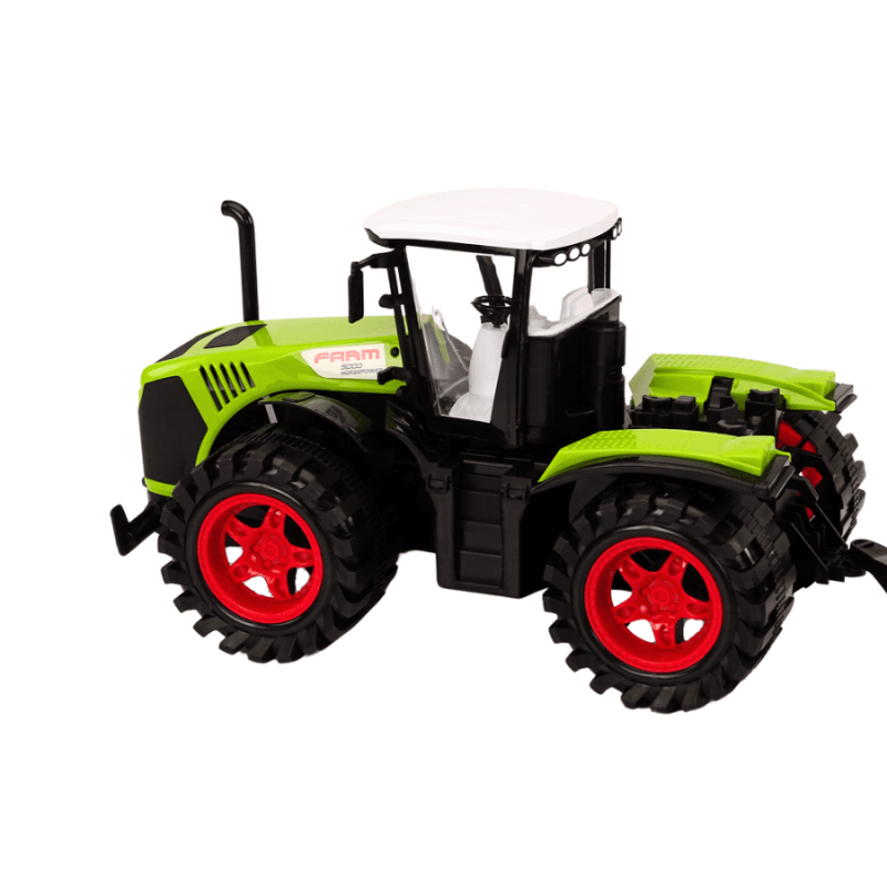 Lean Toys, трактор с деревянным прицепом, сельскохозяйственный автомобиль с приводом, зеленый