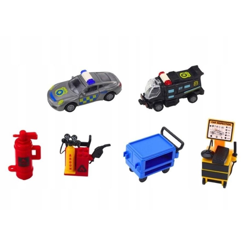 Lean Toys, полицейский гараж, интерактивный набор автомобилей в чемодане