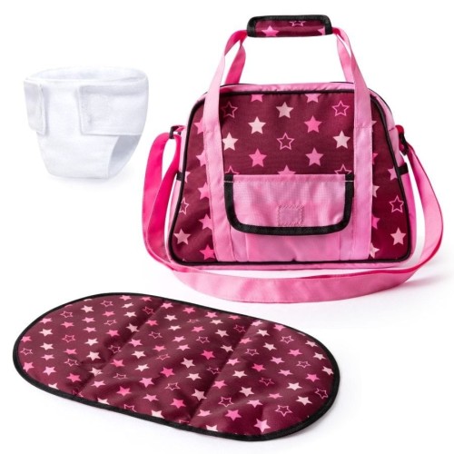 Bayer Design, сумка для пеленания и подгузник для кукол, бордовый со звездами