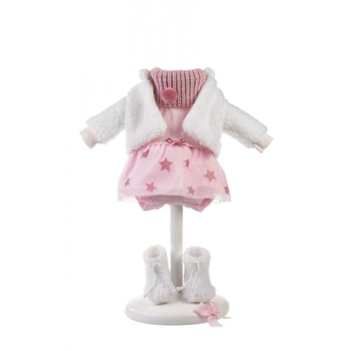 Llorens, кукольное платье, Розовая звезда, 35 см