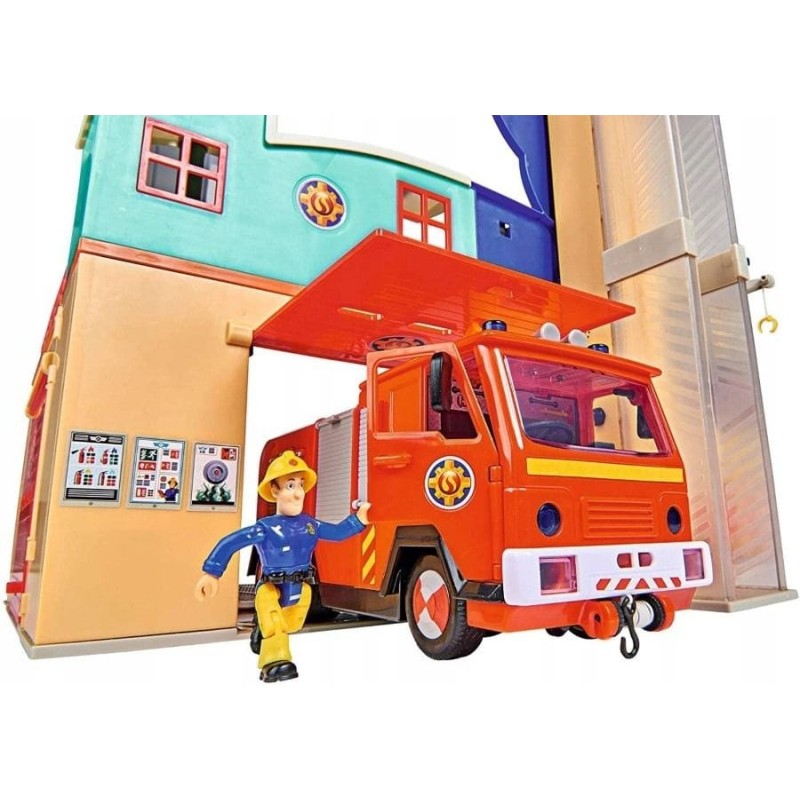 Simba, Пожарный Сэм, пожарная часть XXL, комплект с транспортными средствами и аксессуарами