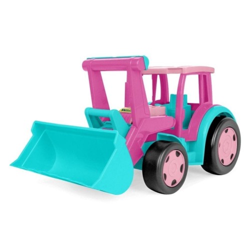 Wader, гигант, трактор погрузчик, розовый, 60 см