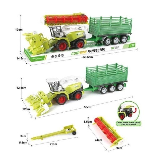Toys, комплект комбайнов, сельскохозяйственный автомобиль с прицепом для сена