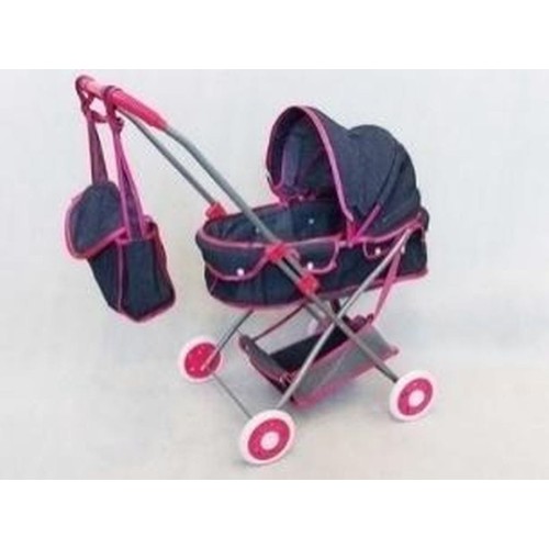 Madej, коляска глубокая для кукол, деним