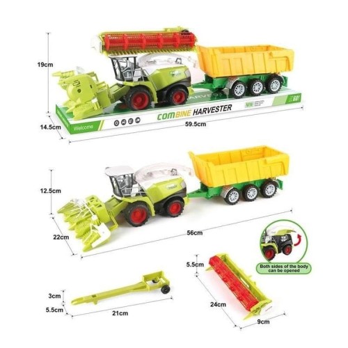 Toys, комплект комбайнов, сельскохозяйственный автомобиль с красным прицепом