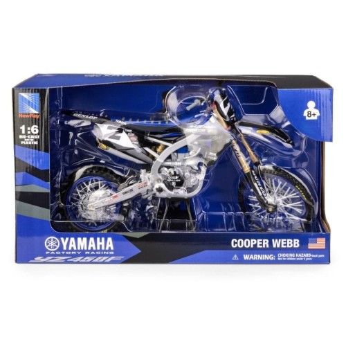 Daffi, Yamaha YZ450F Star Racing Team Bike 2022 Rider: Cooper Webb No.2, мотоцикл, модель, металлическая, 1: 6