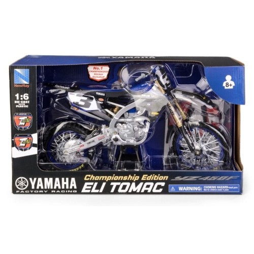 Даффи, Yamaha YZ450F Star Racing Team Bike 2022 Rider: Eli Tomac No.3, мотоцикл, металлическая модель, 1: 6