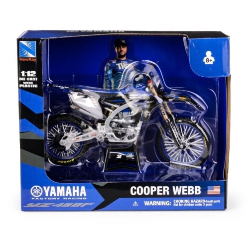 Даффи, Yamaha YZ450F Star Racing Team Bike 2022 Rider: Cooper Webb No.2, мотоцикл, металлическая модель, 1: 12