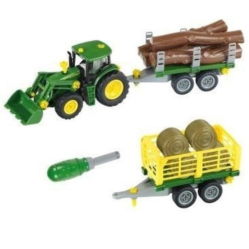 Klein, John Deere, трактор с двумя прицепами, сельскохозяйственный автомобиль