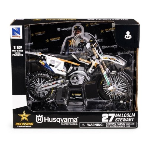Даффи, DC Rockstar Energy, Husqvarana Factory Racing Team FC450 2022 Rider: Malcolm Stewart No.27, мотоцикл, металлическая модель, 1: 12