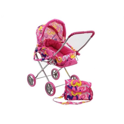 Adar, глубокая тележка для кукол с корзиной и козырьком, 2в1