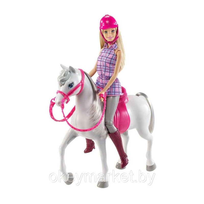 Игровой набор Кукла Mattel Barbie - Кукла с красивой лошадью и аксессуарами для верховой езды - Барби DHB68
