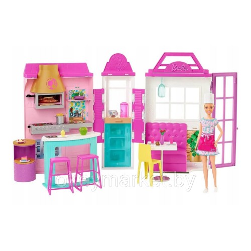 Игровой набор Barbie Гриль-ресторан с куклой HBB91
