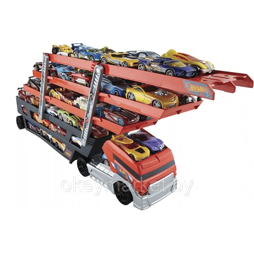 Набор игровой Hot Wheels Автовоз мега тягач на 50 машинок CKC09