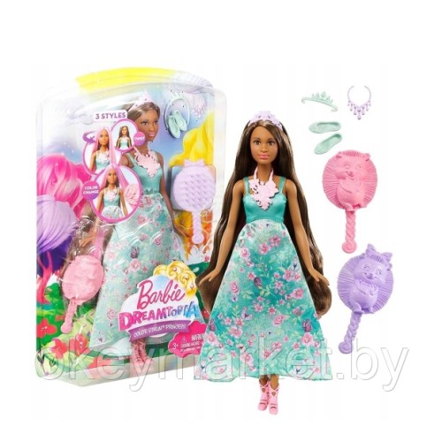 Кукла Barbie Dreamtopia цветные прически DWH43