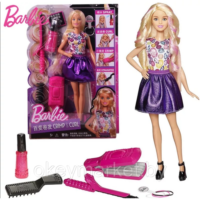 Игровой набор Barbie Цветные локоны с куклой DWK49