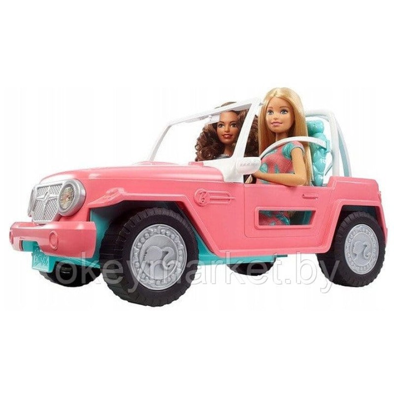 Игровой набор Розовый джип Барби с двумя куклами