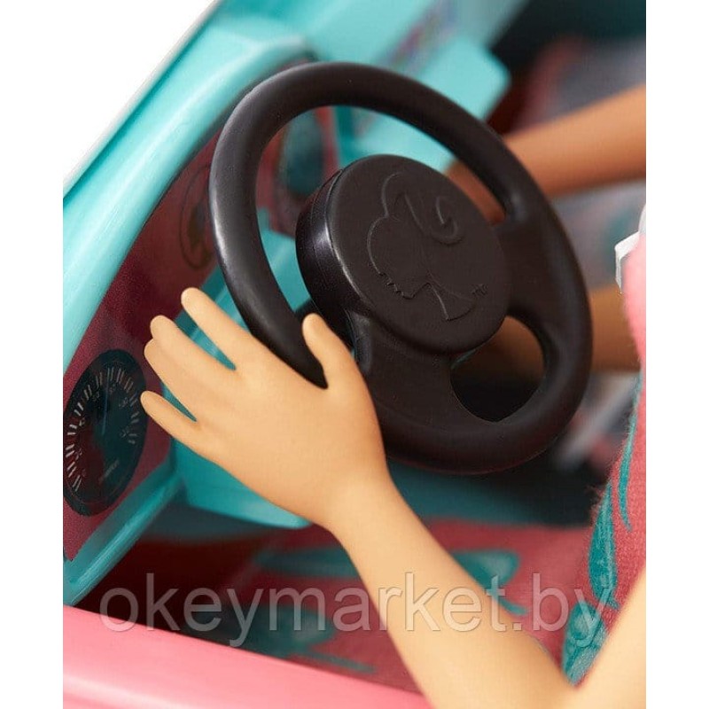 Игровой набор Розовый джип Барби с двумя куклами