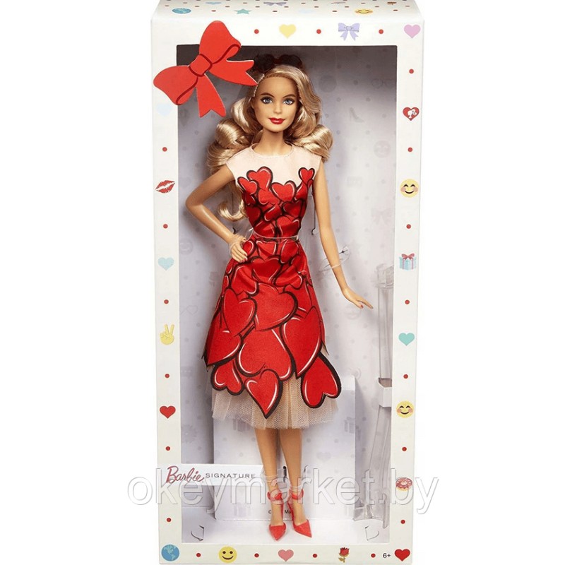 Коллекционная кукла Mattel Barbie в красном платье коллекционная FXC74