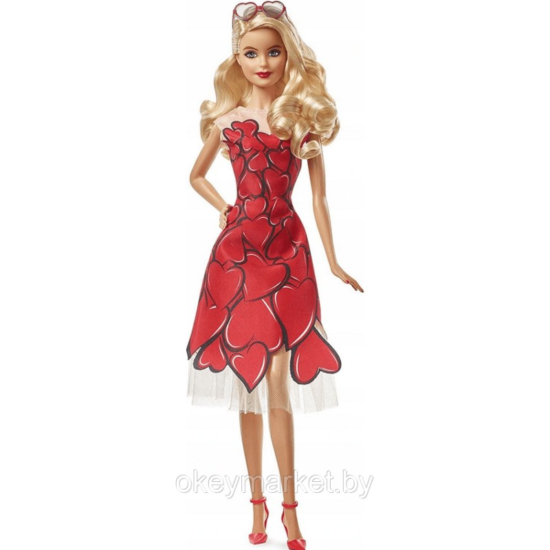 Коллекционная кукла Mattel Barbie в красном платье коллекционная FXC74