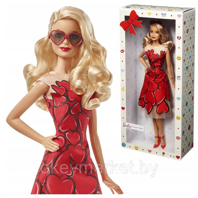 Коллекционная кукла Mattel Barbie в красном платье коллекционная FXC74