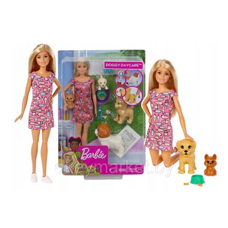 Кукла Barbie с домашними питомцами FXH08