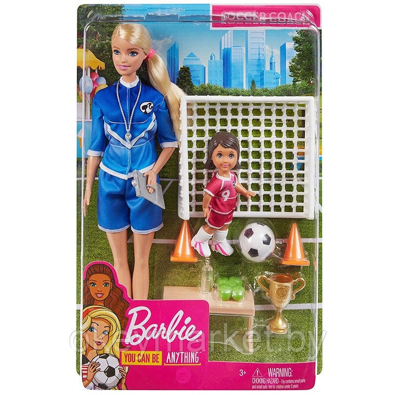 Игровой набор с куклой Barbie Футбольный тренер GLM47