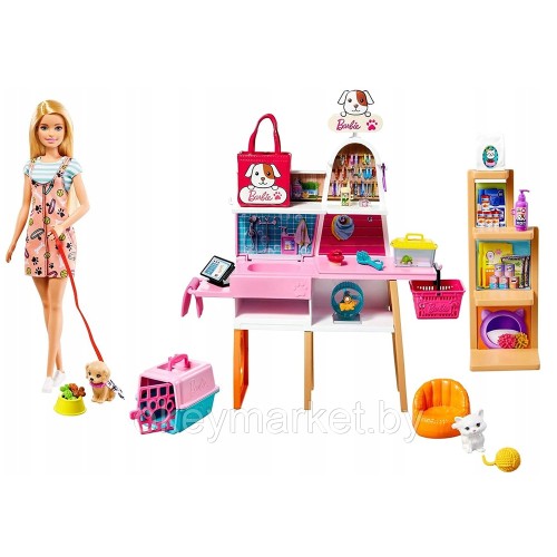 Игровой набор Barbie Зоомагазин GRG90