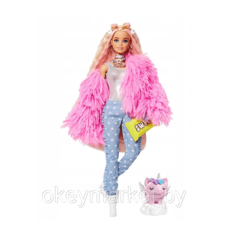 Кукла Barbie Экстра в розовой куртке GRN28