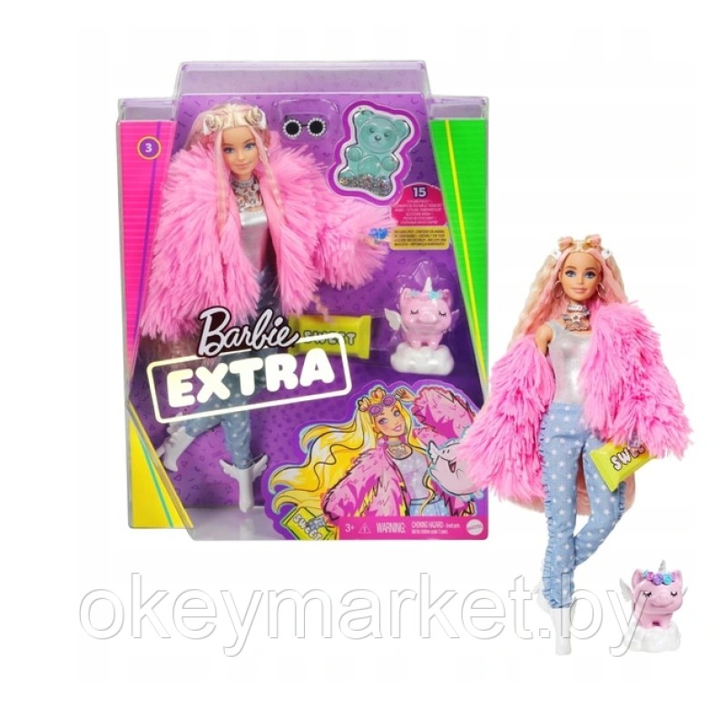 Кукла Barbie Экстра в розовой куртке GRN28