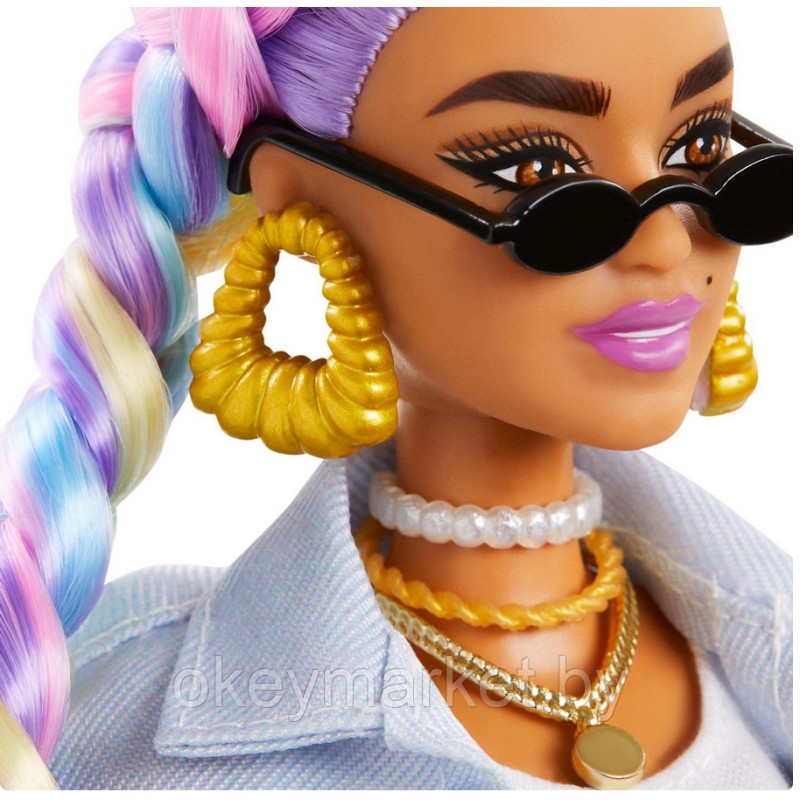 Кукла Barbie Экстра c радужными волосами GRN29