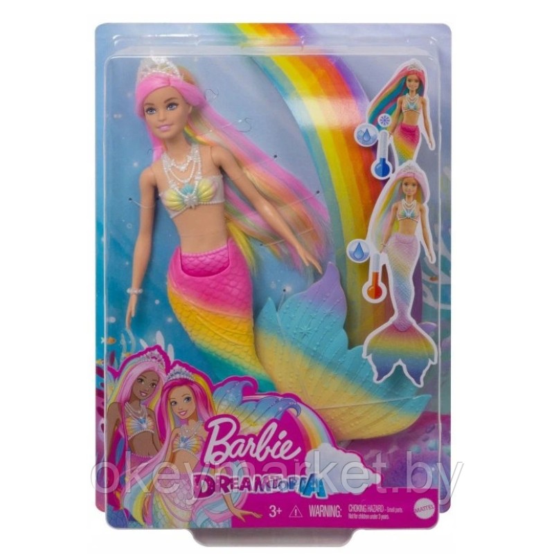 Кукла Barbie Dreamtopia Русалочка меняющая цвет в воде GTF89