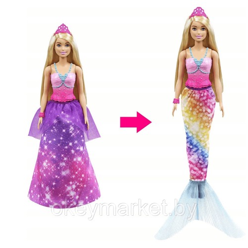 Кукла Mattel Barbie Дримтопия Принцесса 2 в 1, GTF92