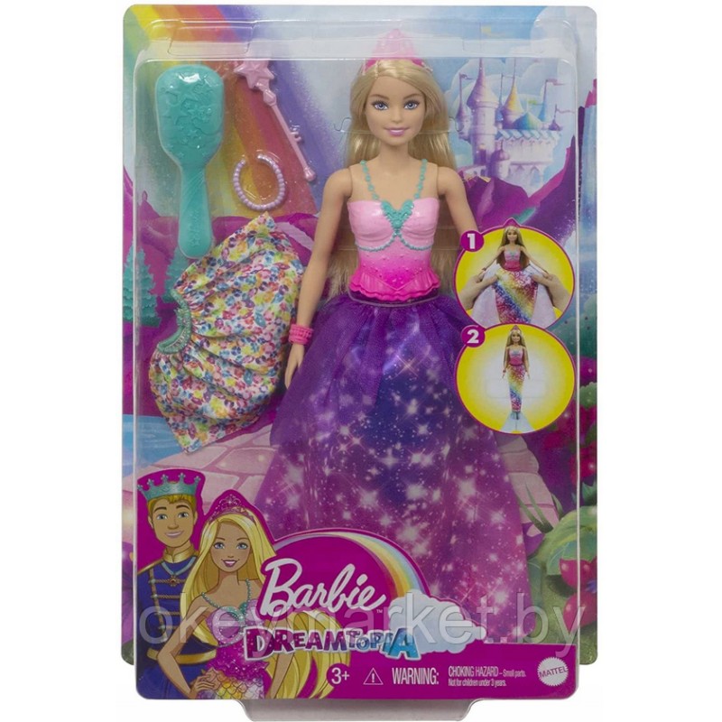 Кукла Mattel Barbie Дримтопия Принцесса 2 в 1, GTF92