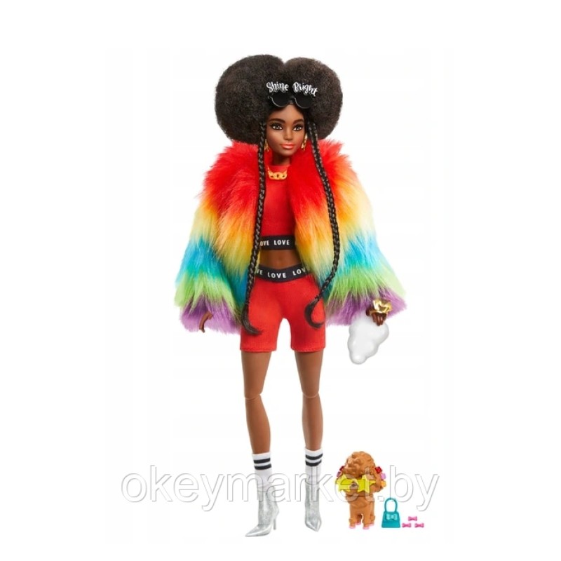 Кукла Barbie Экстра в радужном пальто GVR04