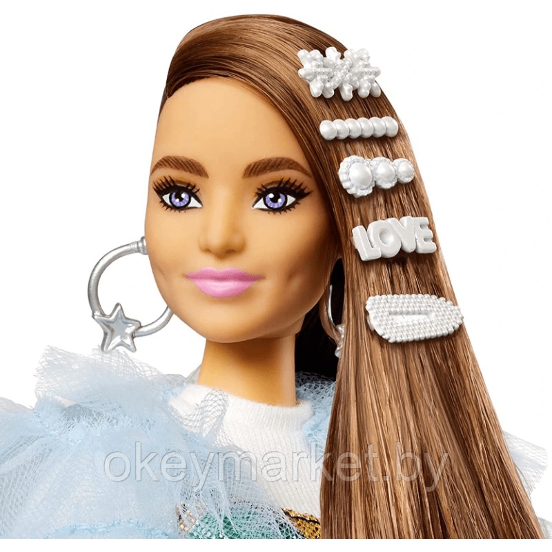 Кукла Barbie Экстра Doll in Rainbow Dress GYJ78