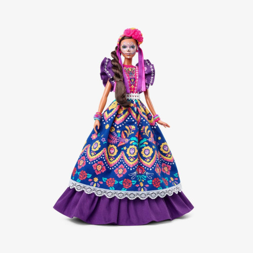 Кукла Mattel Barbie HBY09 Dia De Muertos 2022 - Коллекционная кукла Барби в фиолетовом платье с традиционными деталями