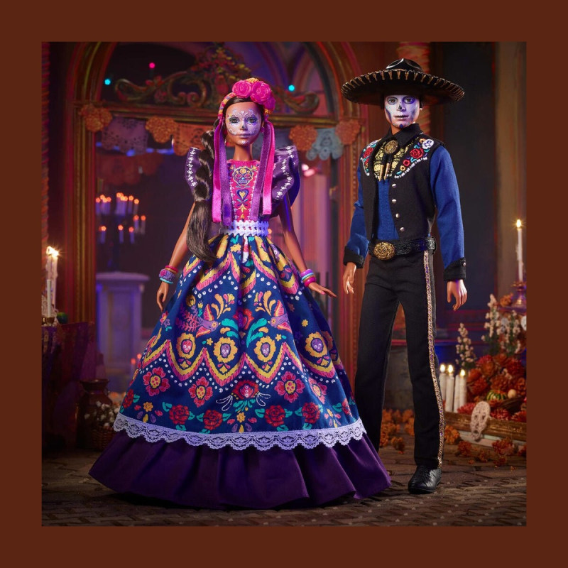 Кукла Mattel Barbie HBY09 Dia De Muertos 2022 - Коллекционная кукла Барби в фиолетовом платье с традиционными деталями