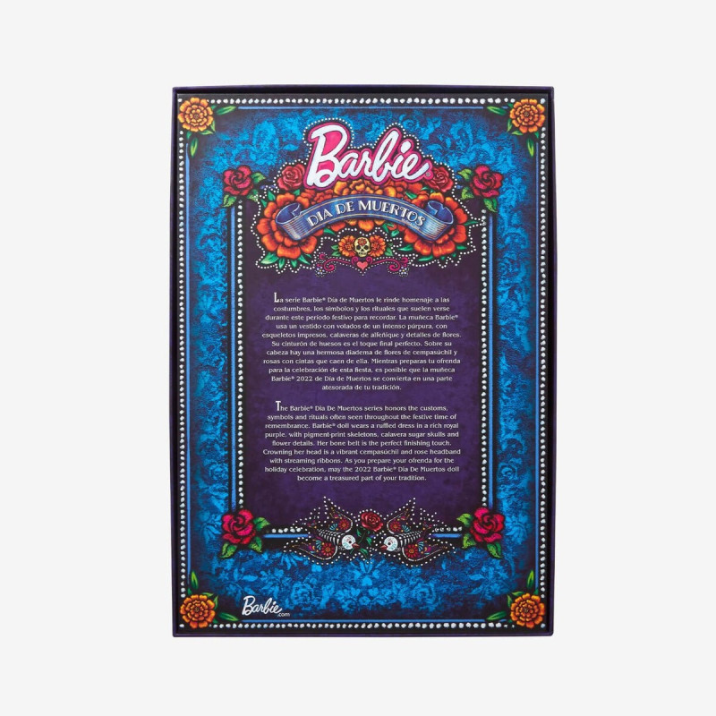 Кукла Mattel Barbie HBY09 Dia De Muertos 2022 - Коллекционная кукла Барби в фиолетовом платье с традиционными деталями