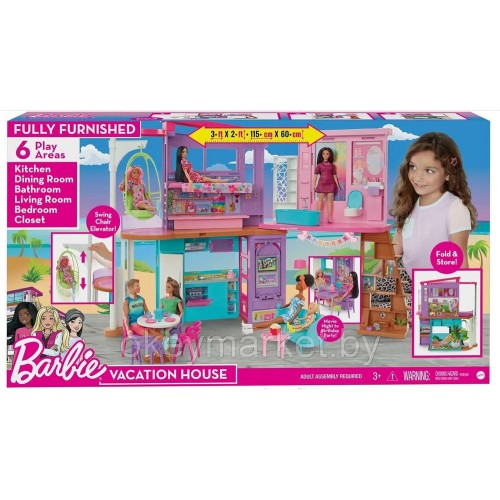 Игровой набор Дом для кукол Barbie Малибу HCD50