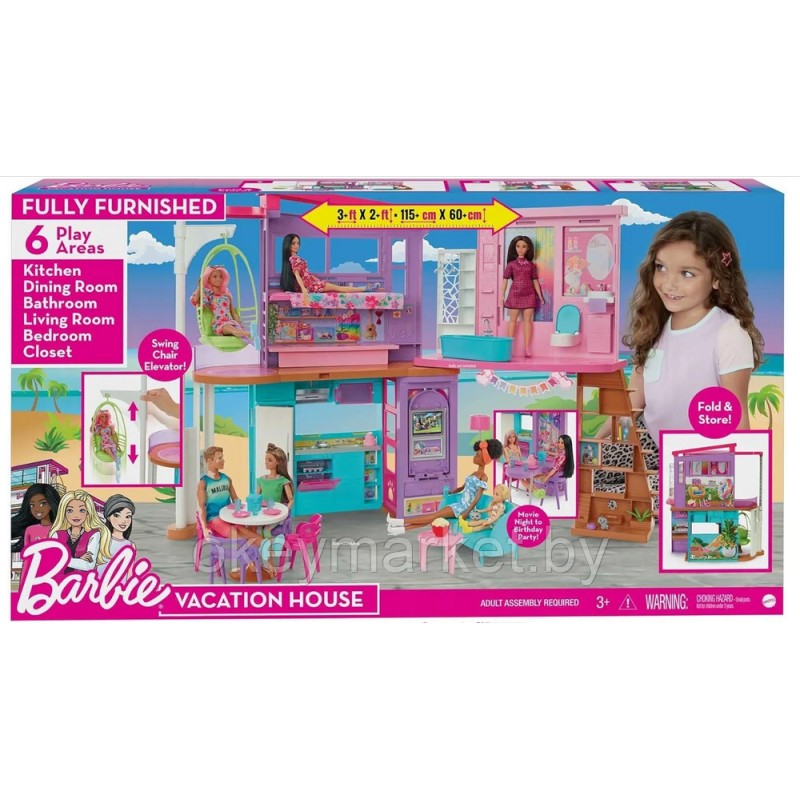 Игровой набор Дом для кукол Barbie Малибу HCD50