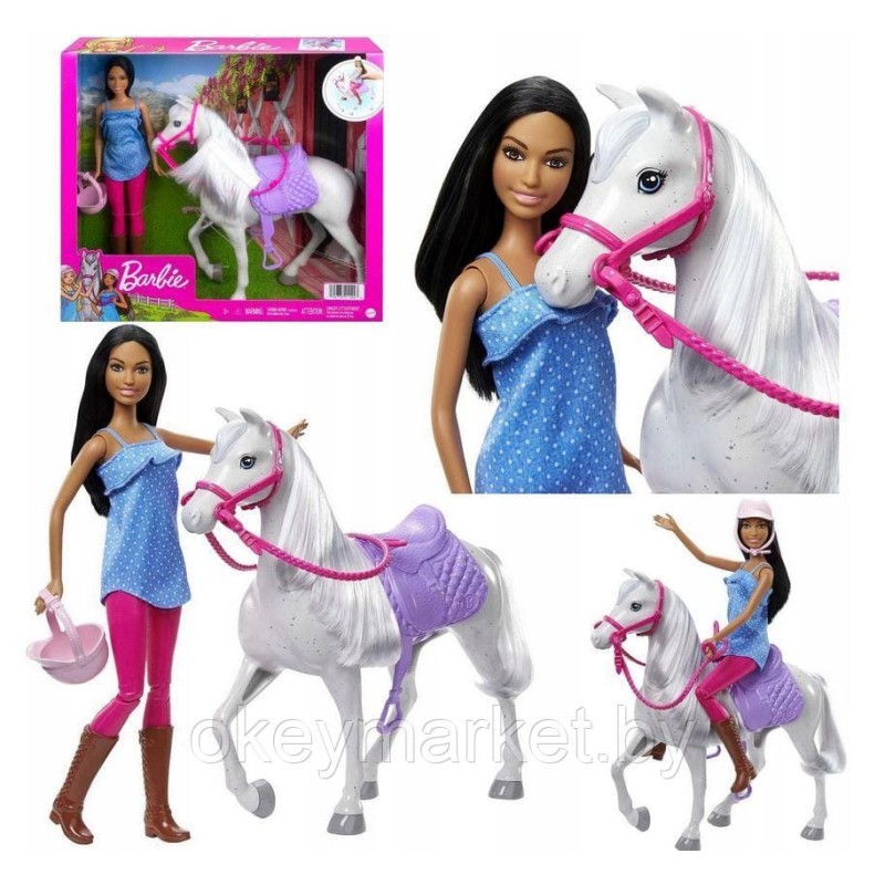 Игровой набор с куклой Барби и лошадью HCJ53