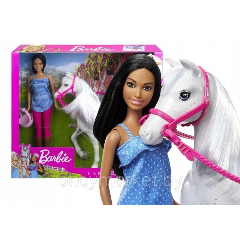 Игровой набор с куклой Барби и лошадью HCJ53