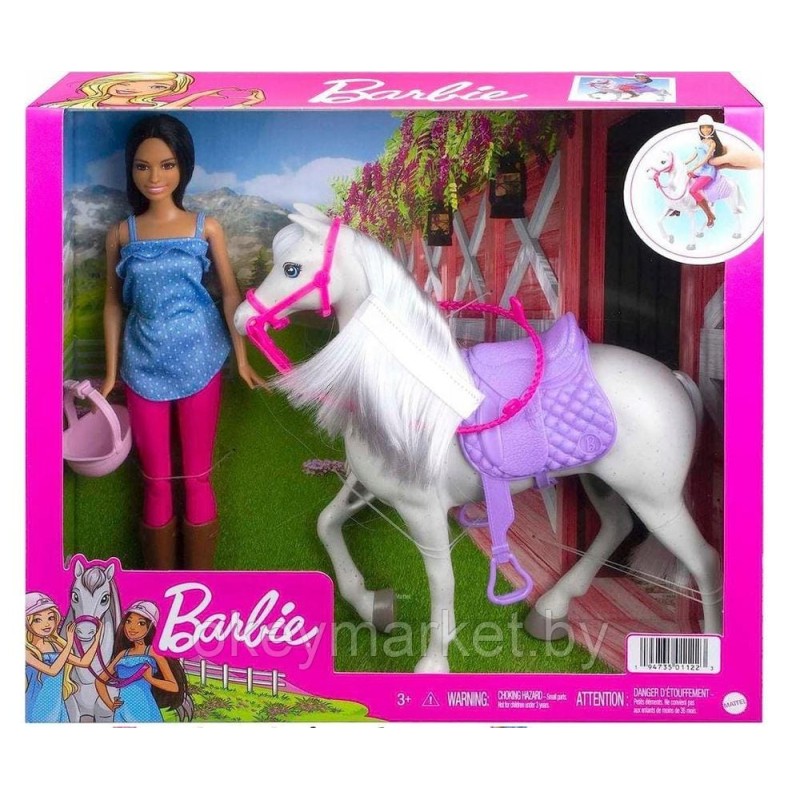 Игровой набор с куклой Барби и лошадью HCJ53
