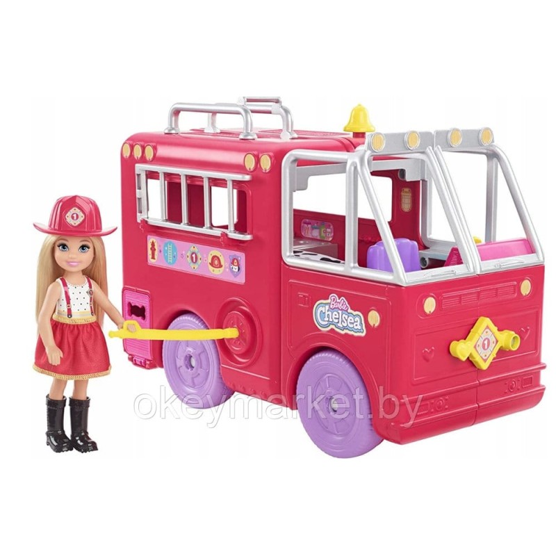 Игровой набор Barbie Челси и пожарная машина HCK73