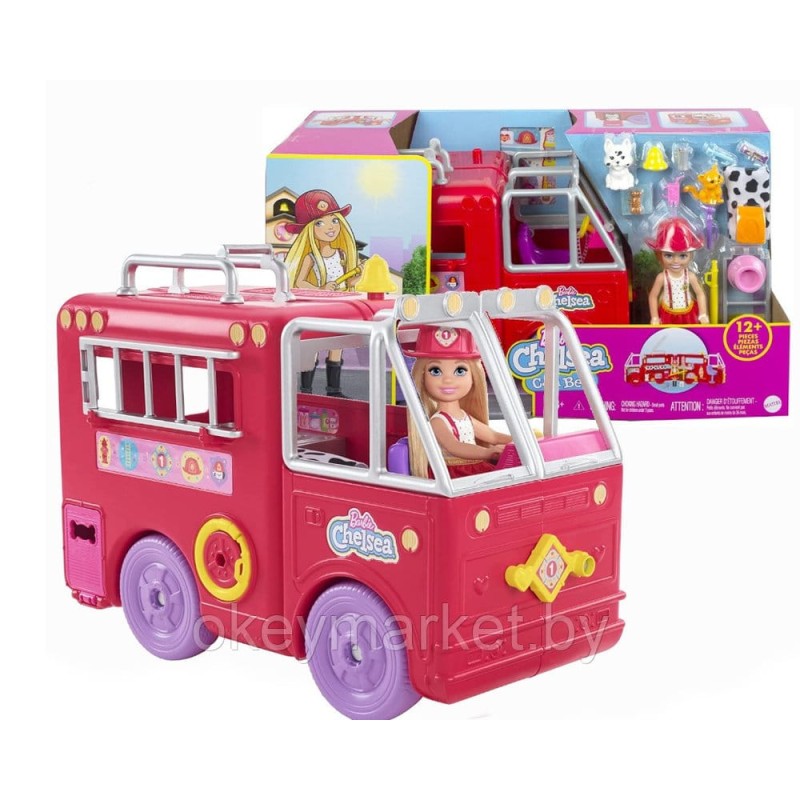 Игровой набор Barbie Челси и пожарная машина HCK73